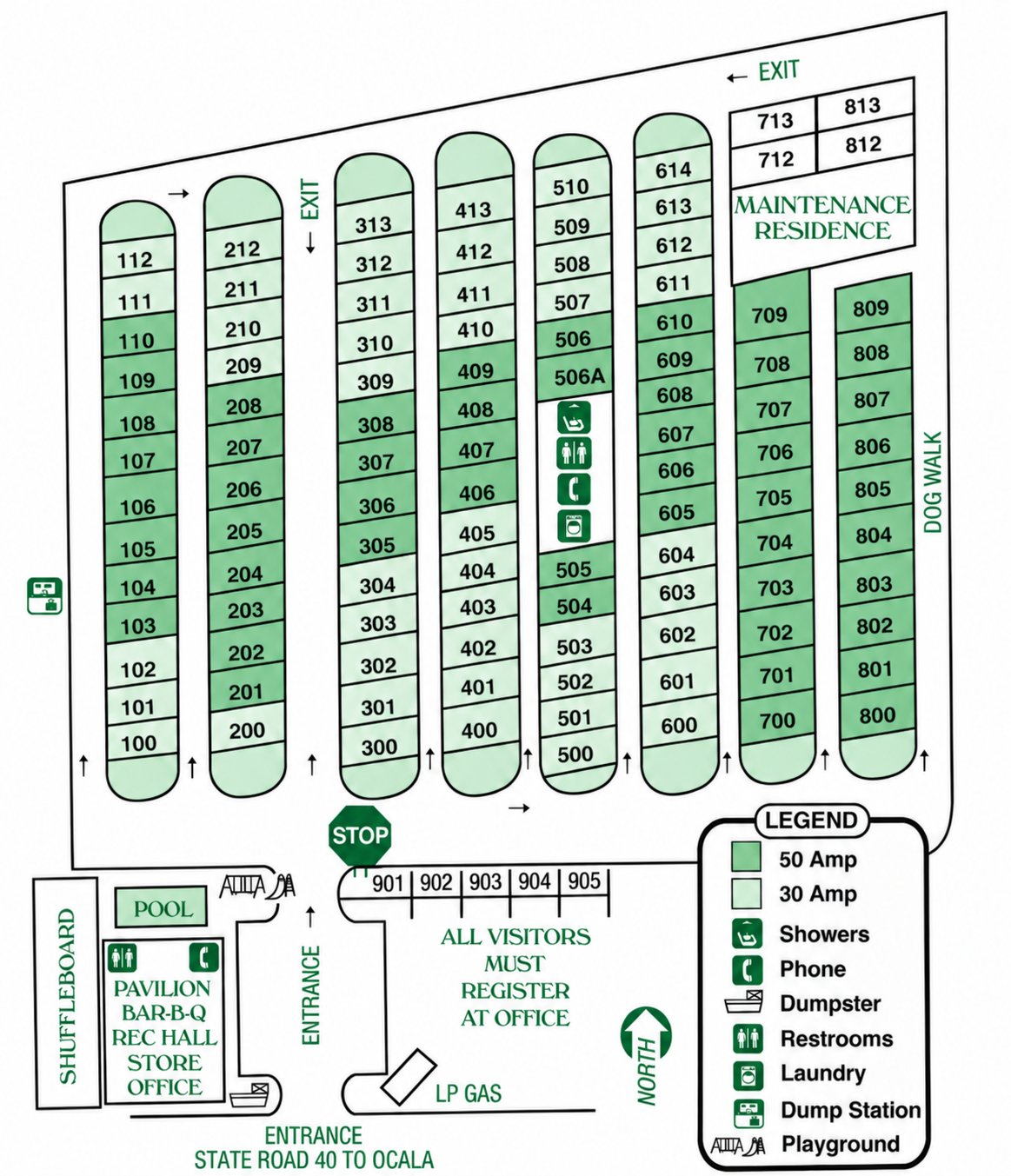 Holiday Trav-L-Park Ocala Campground Map